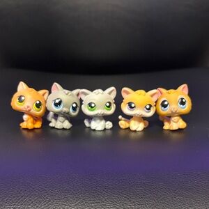 2004 Hasbro Littlest Pet Shop LPS Cat Bundle (#86, #66, #88, #114, #47)